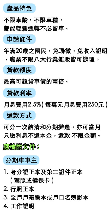 大安區機車借款